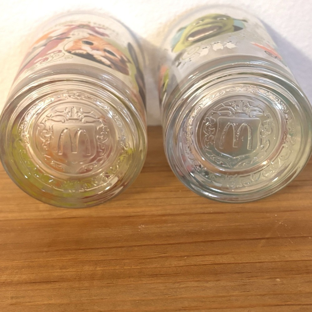 McDonalds Shrek The Third Vintage 2007 Drinking Glasses 5" Set of 2 Collectible - Picture 5 of 8